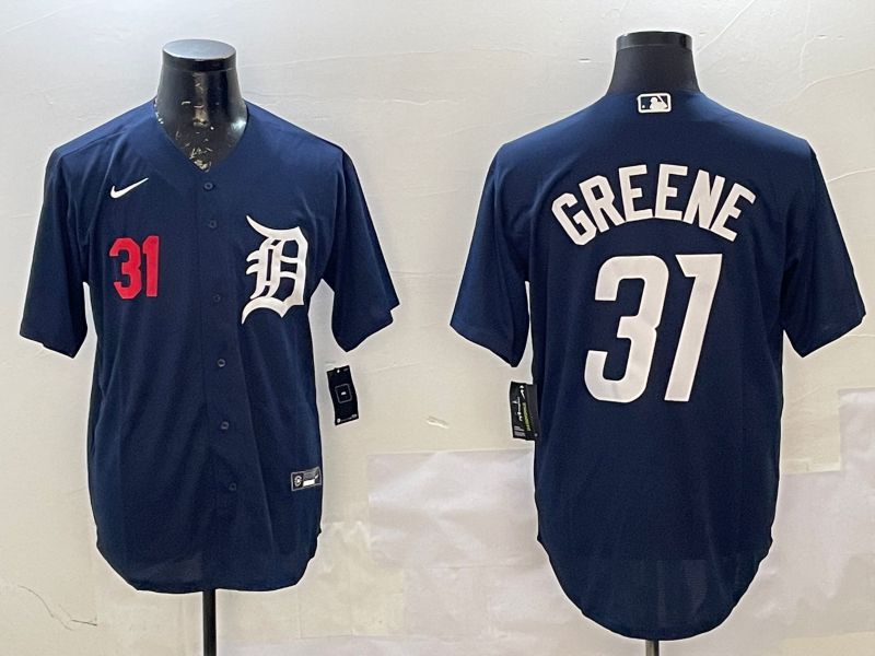 Men Detroit Tigers #31 Greene Drak Blue Game 2025 Nike MLB Jersey style 2